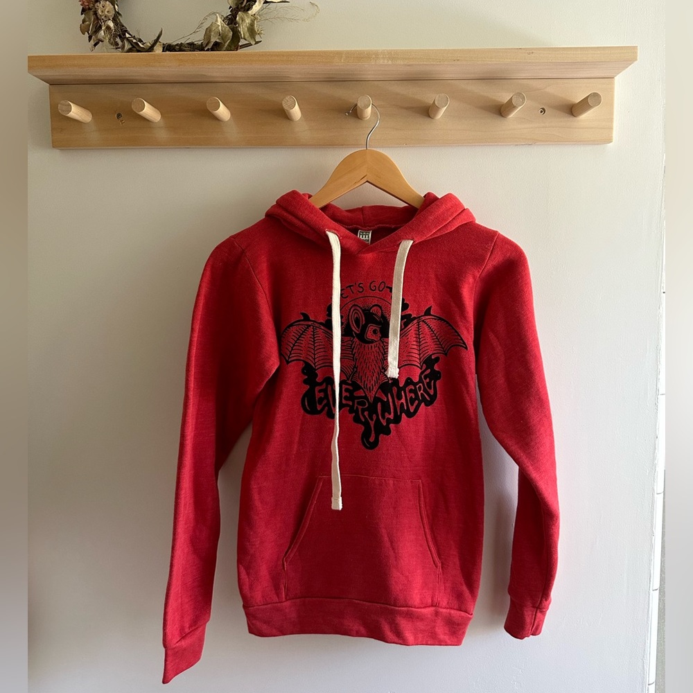 Red “let’s go everywhere” hoodie NWOT